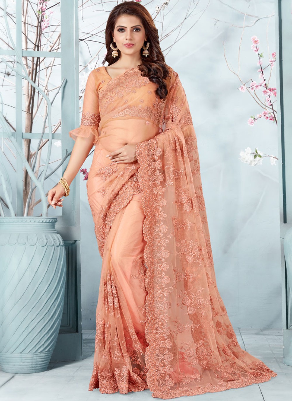 Peach Colour Saree Look Ubicaciondepersonas cdmx gob mx