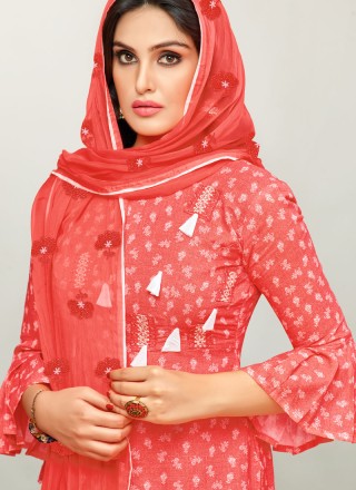 Pink Ceremonial Cotton Satin Designer Pakistani Suit