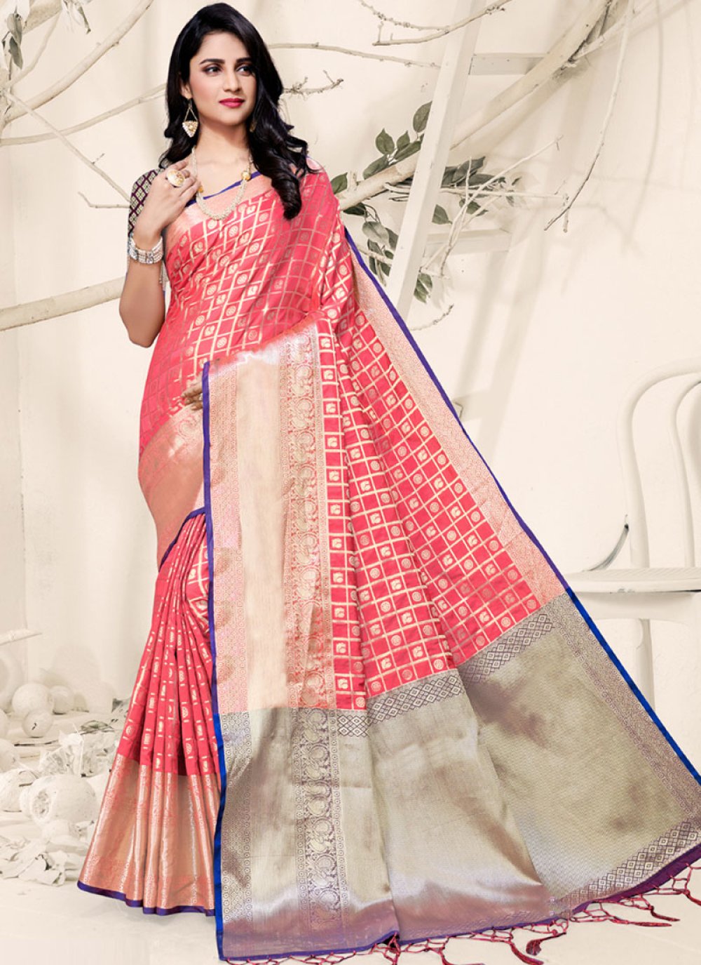 Pink Ceremonial Designer Traditional Saree