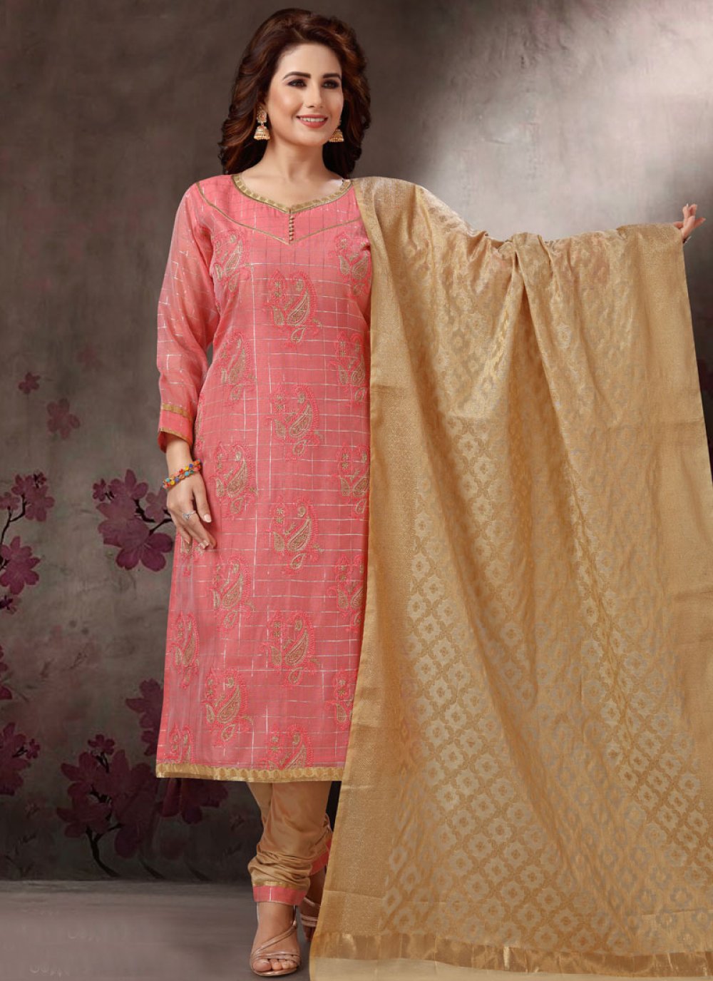 Pink Color Churidar Salwar Suit buy online