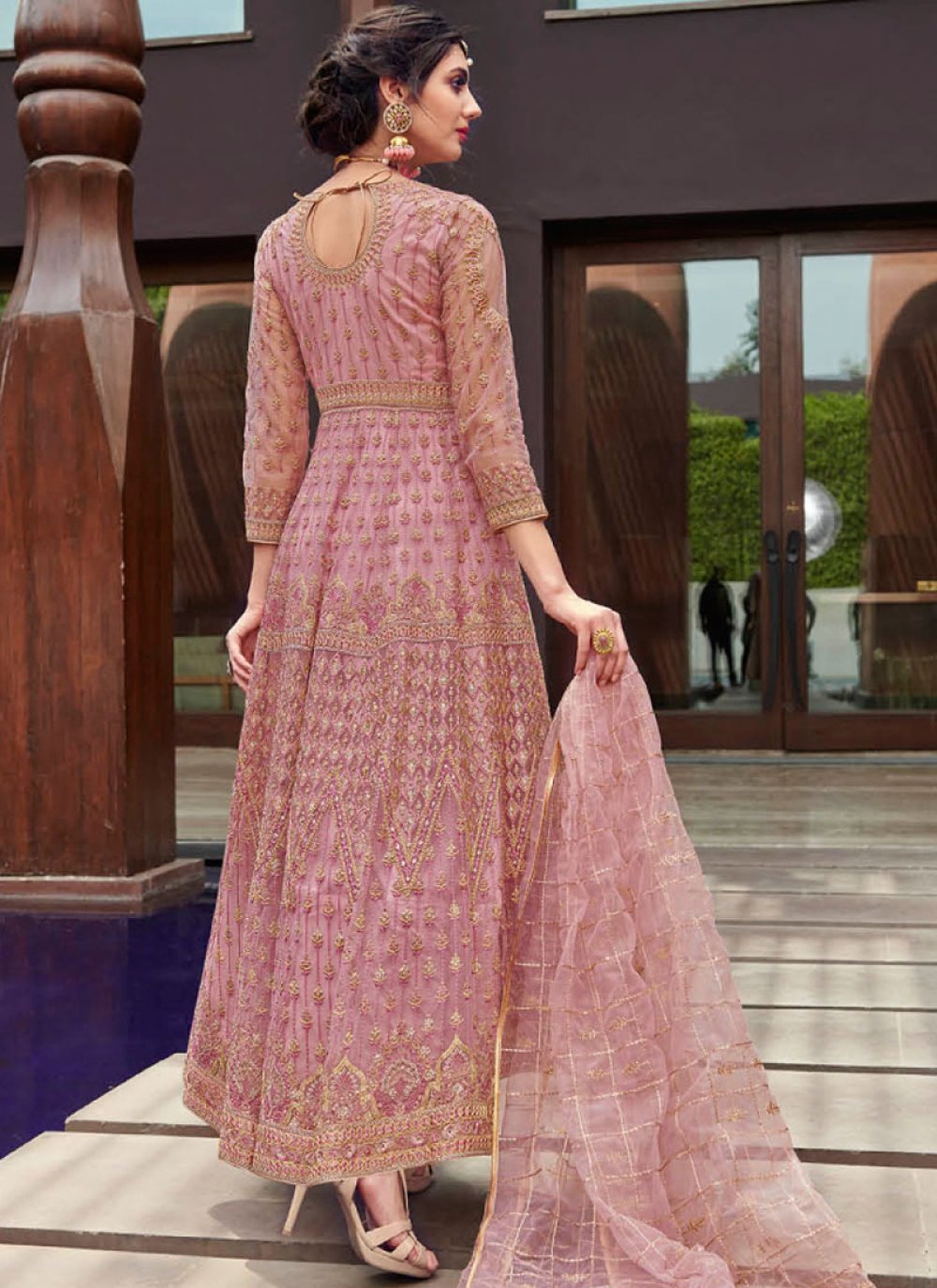 pink designer gown