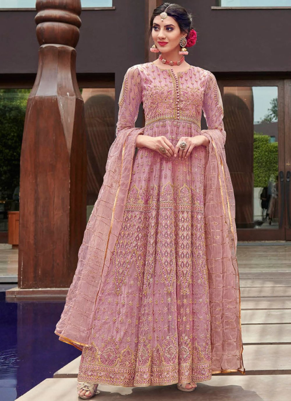 Buy Pink Designer Gown Online -