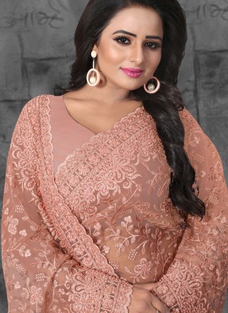 Pink Embroidered Classic Saree