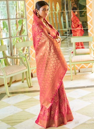 Pink Festival Art Silk Designer Traditional Saree