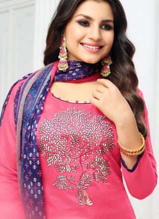 Pink Festival Art Silk Salwar Suit