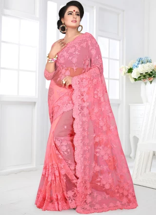 Pink Resham Classic Designer Saree