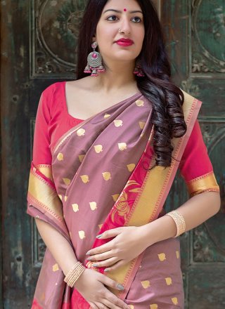 Pink Weaving Designer Traditional Saree