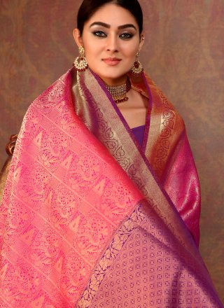 Pink Weaving Festival Silk Saree
