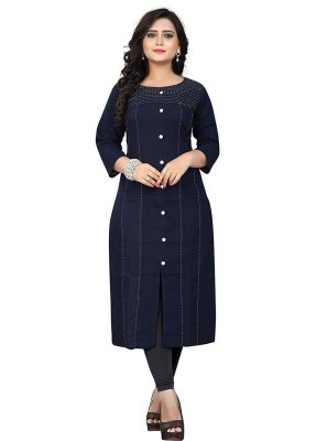 Casual Wear Straight Ladies Net Kurti, Machine wash