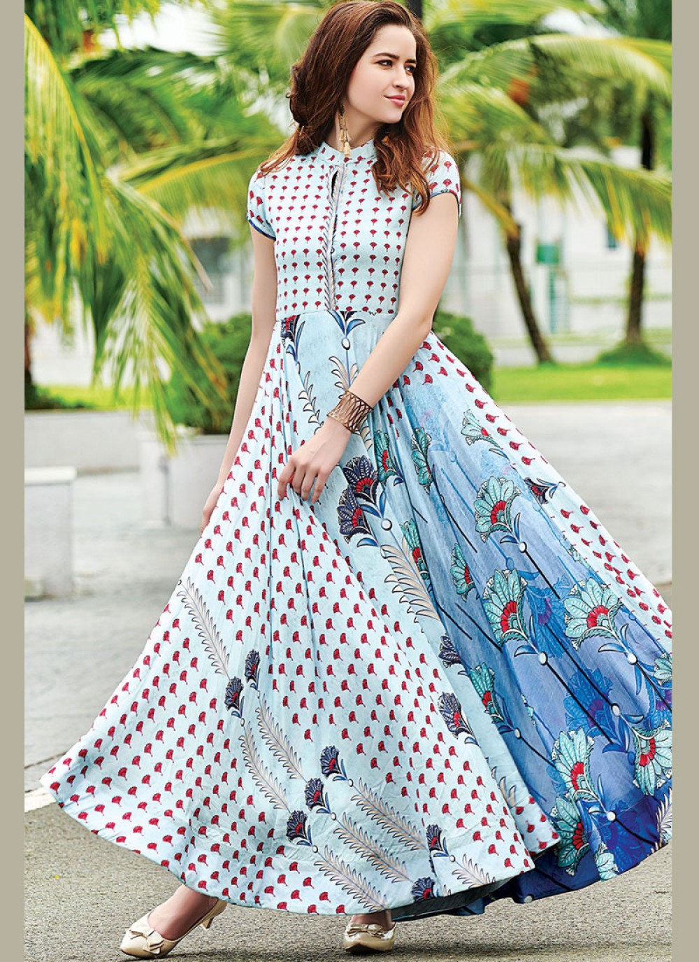 Print Readymade Gown 