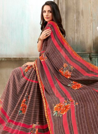 Printed Faux Georgette Casual Saree