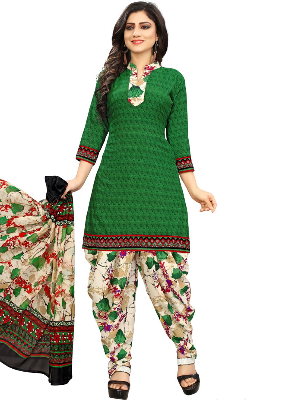Printed Poly Cotton Punjabi Suit