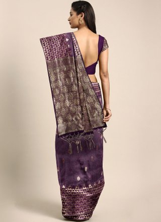 Purple Casual Art Silk Designer Traditional Saree