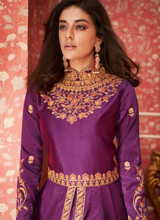 Purple Party Desinger Anarkali Salwar Suit