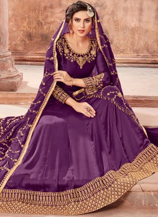 Purple Wedding Floor Length Anarkali Suit