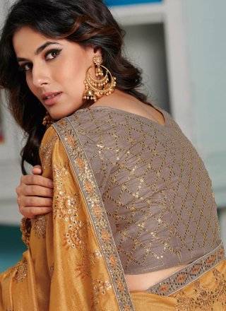 Raw Silk Gold Designer Traditional Saree