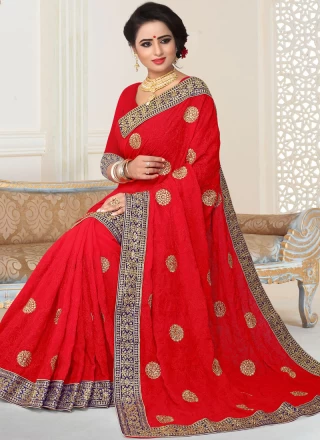 Red Bridal Classic Saree