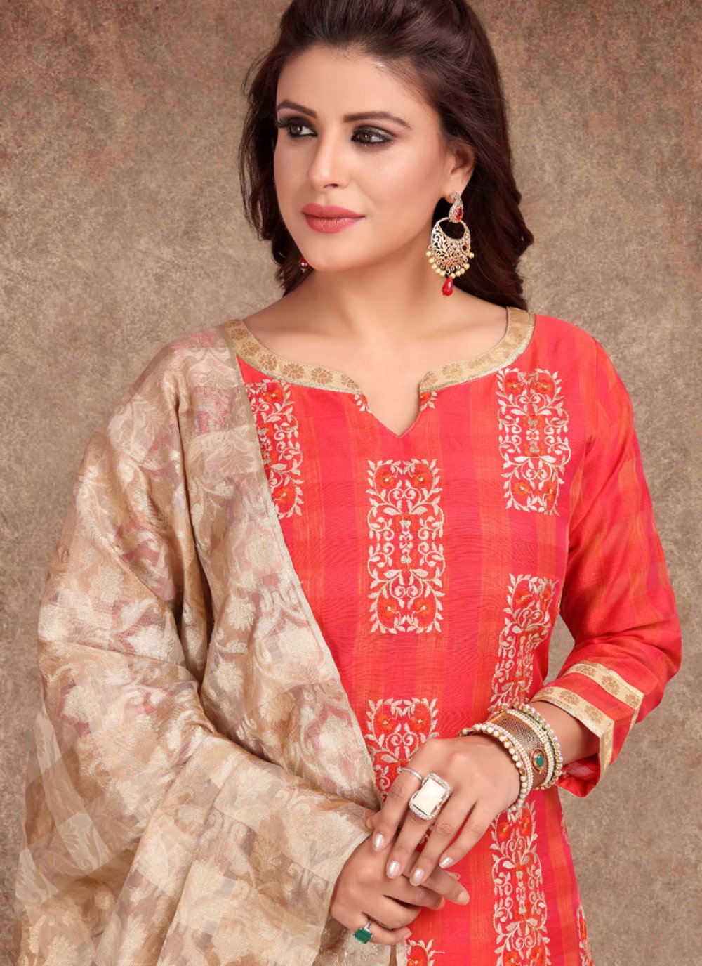 Red Churidar Designer Suit buy online - Wedding Suits