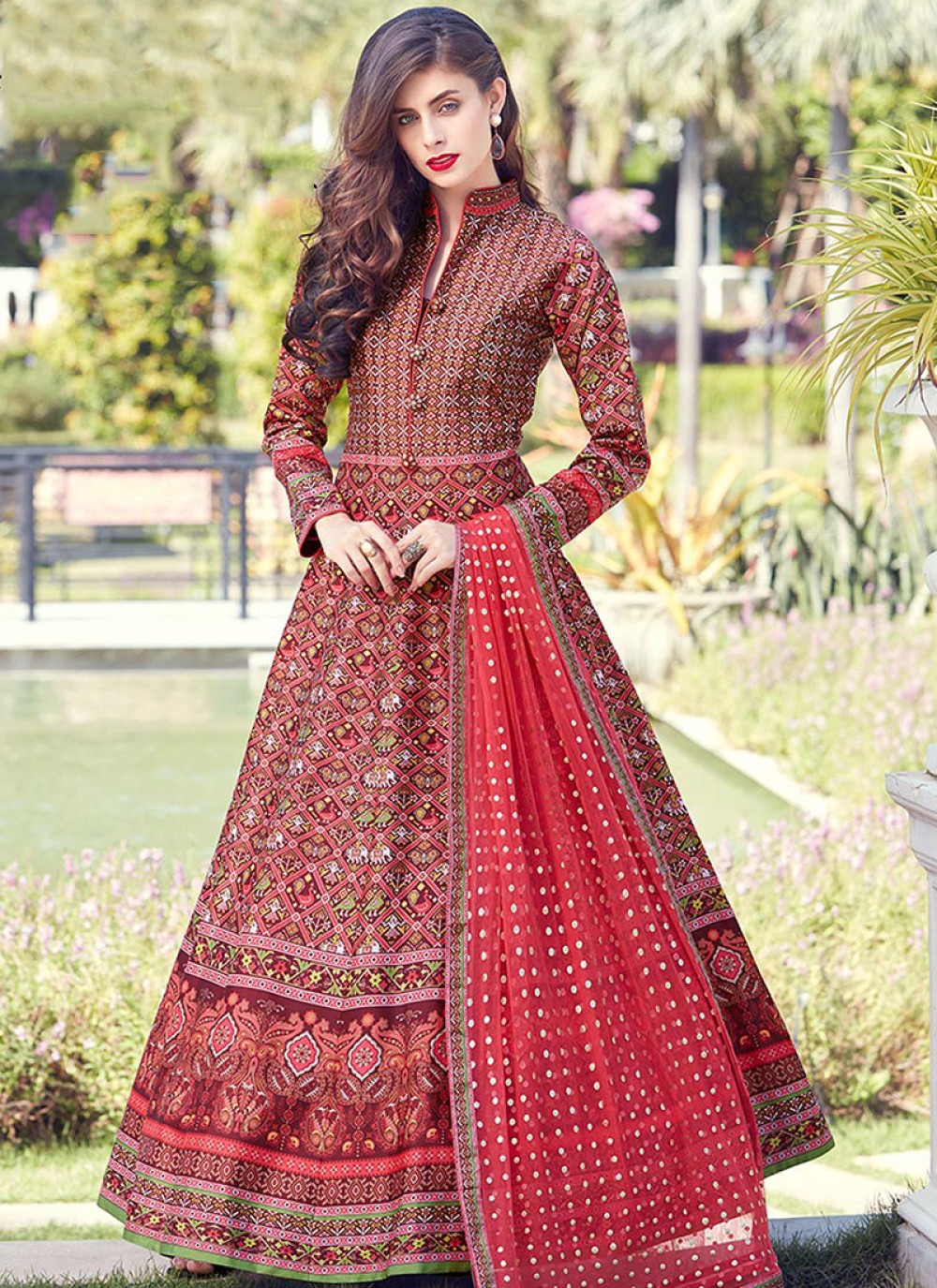 Red Color Readymade Suit