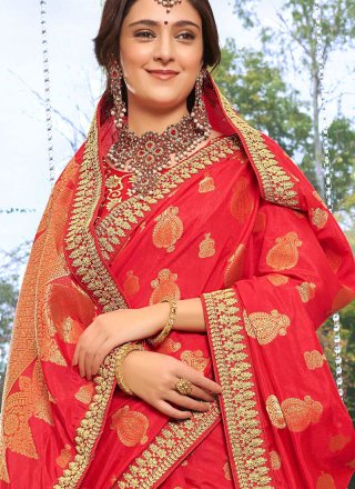 Red Designer Traditional Saree