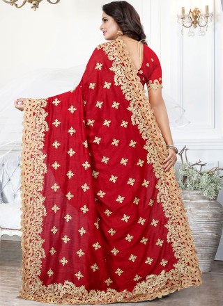 Red Reception Silk Traditional Saree