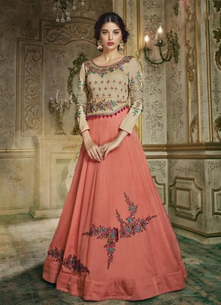 Rose Pink Embroidered Anarkali Suit