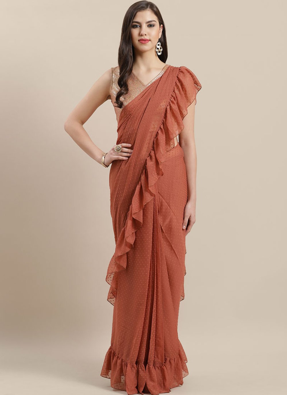 公式サイト Buy - 138068 : Saree Classic Printed Rust オートバイ・バイク