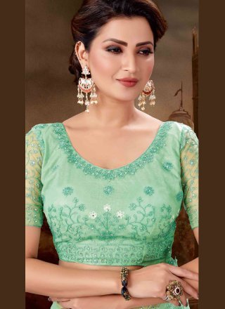 Sea Green Embroidered Bridal Classic Saree
