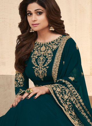  Shamita Shetty Faux Georgette Floor Length Anarkali Suit