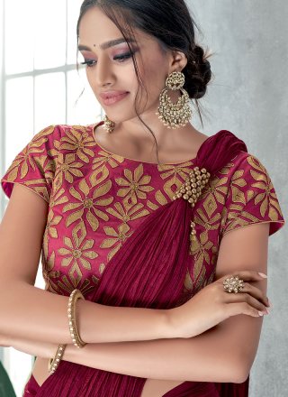 Silk Classic Designer Saree in Maroon