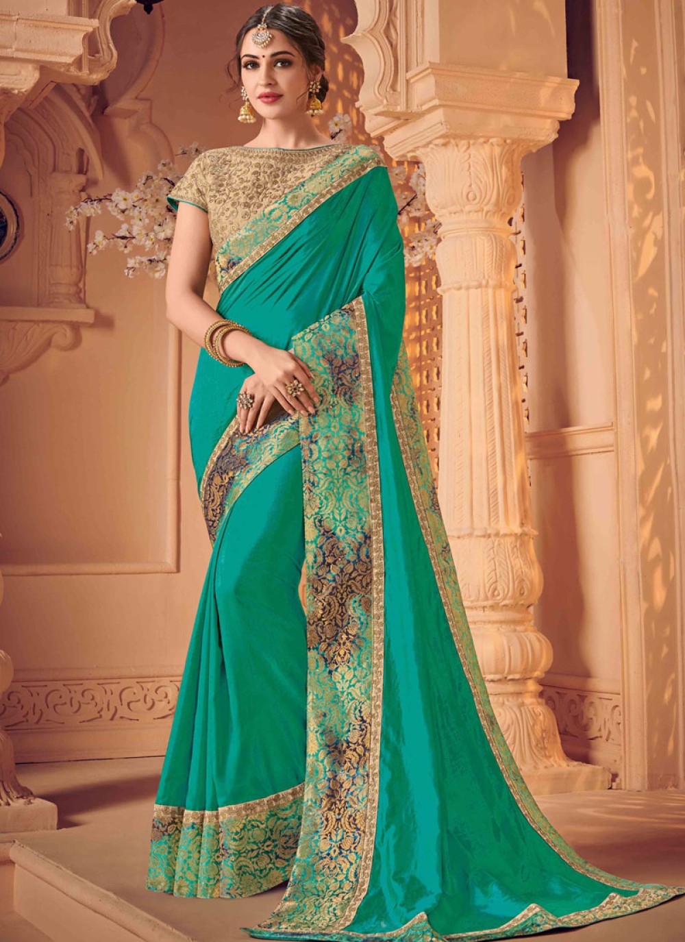 Silk Green Designer Saree