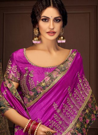 Silk Purple Traditional Saree