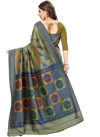 Silk Weaving Casual Saree in Grey