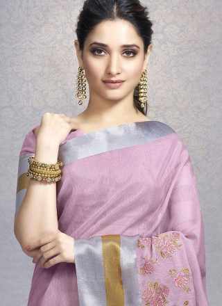 Tamannaah Bhatia Lavender Fancy Fabric Designer Saree