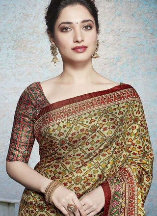 Tamannaah Bhatia Linen Printed Saree