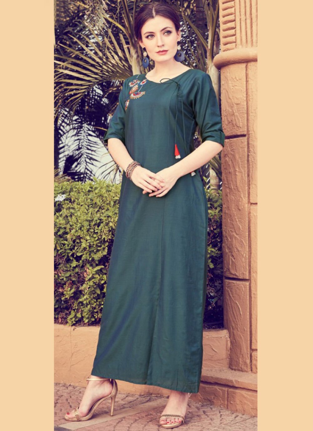 Buy Teal Designer Kurti : 120976