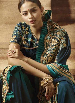 Teal Party Traditional Saree