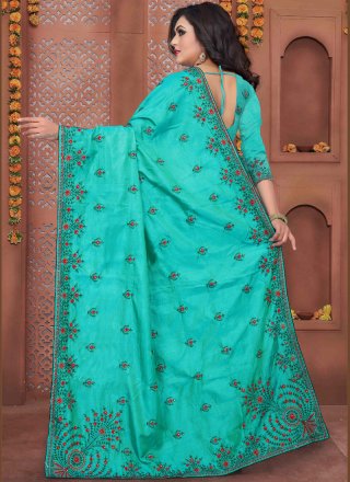 Traditional Designer Saree Zari Art Silk in Blue