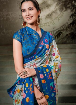 Tussar Silk Digital Print Multi Colour Traditional Saree