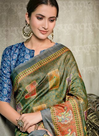 Tussar Silk Traditional Designer Saree