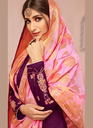 Violet Ceremonial Churidar Salwar Suit