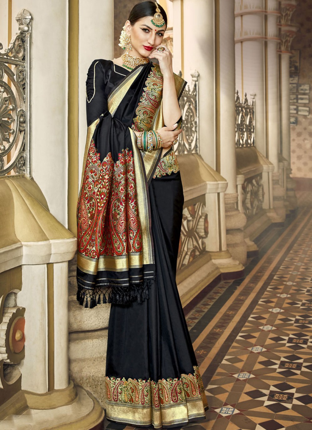 Designer Sarees for Wedding Party Online Navy Blue