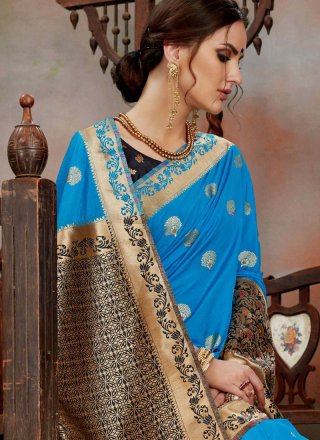 Weaving Art Silk Traditional Saree in Blue