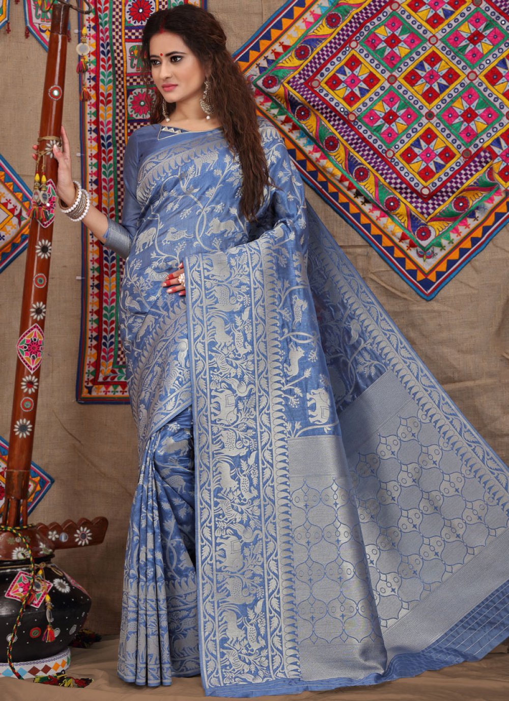 Weaving Fancy Fabric Traditional Saree