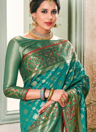 Weaving Green Designer Saree