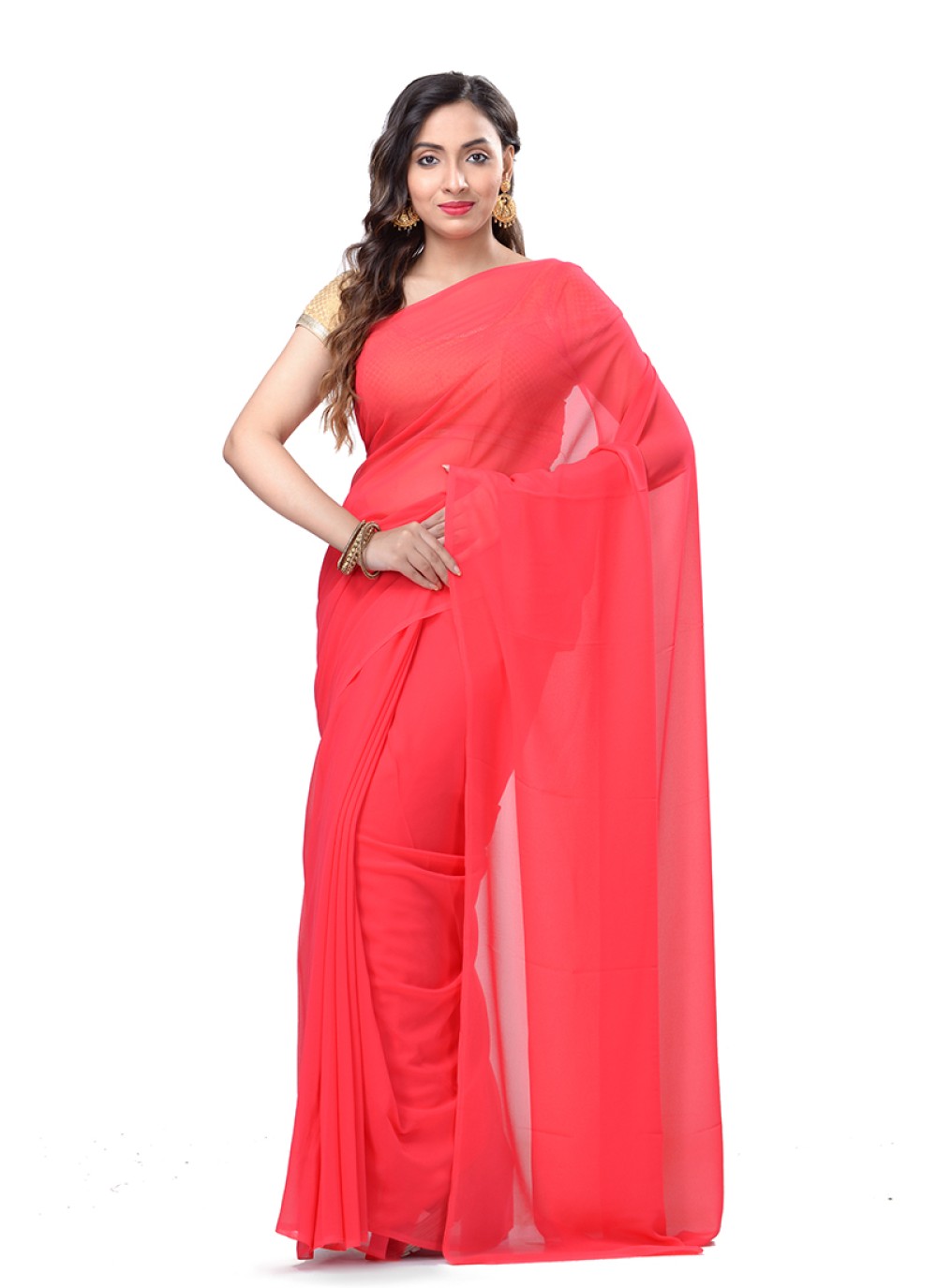 Buy Weaving Pure Chiffon Casual Saree Online : 129147