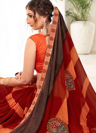 Weight Less Multi Colour Printed Saree