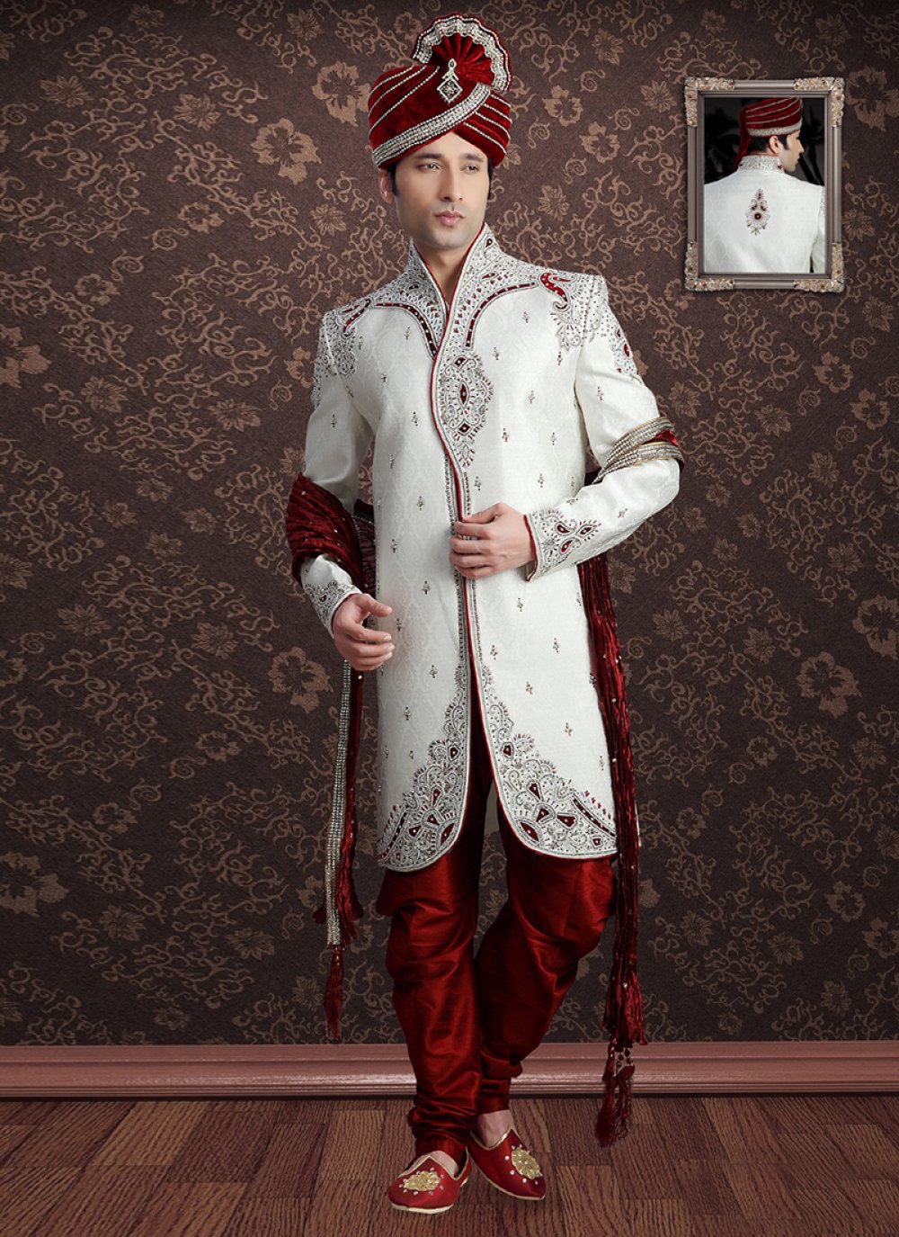 Buy White Color Sherwani Online