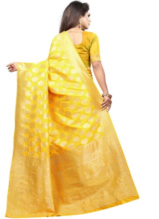 Yellow Art Silk Party Traditional Saree