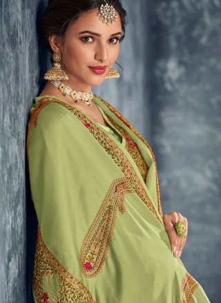 Green Embroidered Designer Saree